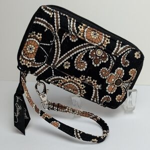 Vera Bradley Zip-Around Wallet Wristlet Retired Caffe Latte Pattern